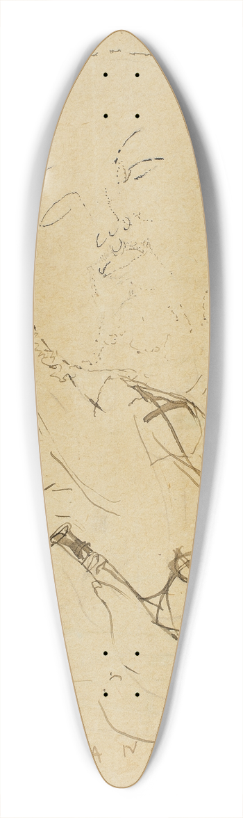 Amedeo Modigliani - Diego Rivera 39.3 inch art pintail longboard deck
