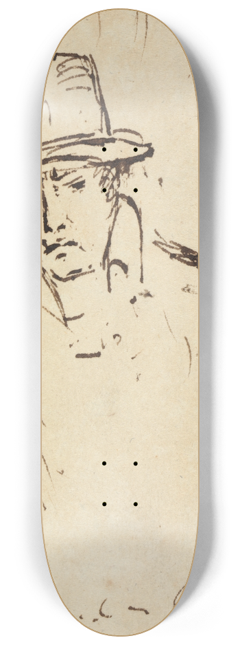 Benjamin Robert Haydon - Studies of Men with Hats 8.25 inch art skate deck