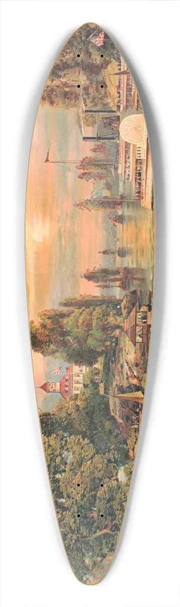 A. Melrose - A boat-landing-Thousand Islands 39.3 inch art pintail longboard deck