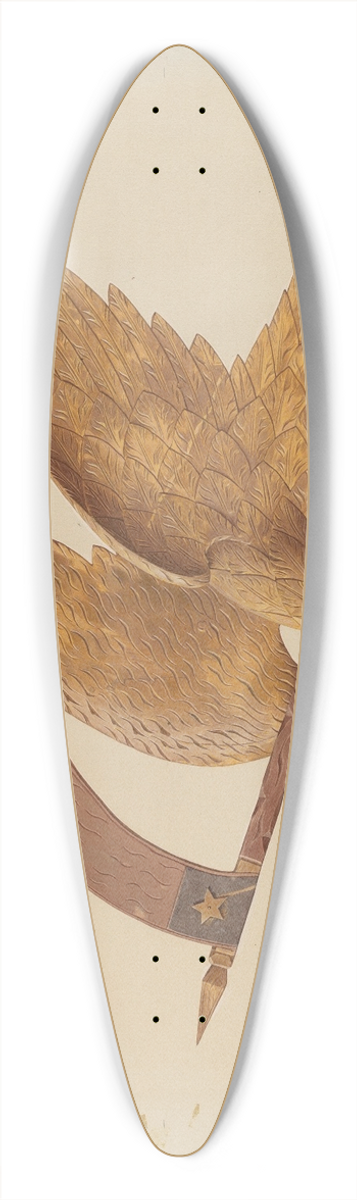 American 20th Century - Eagle 39.3 inch art pintail longboard deck