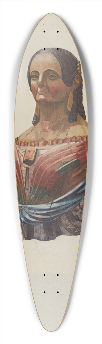 American 20th Century - Figurehead 39.3 inch art pintail longboard deck