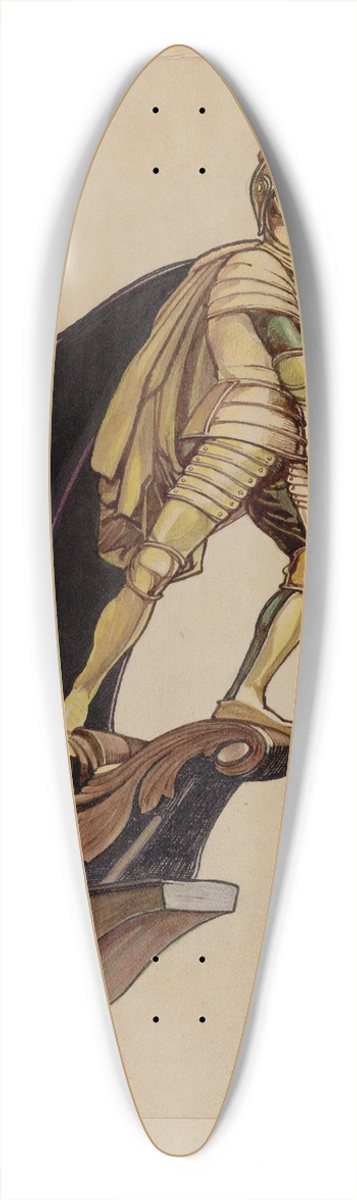 American 20th Century - Figurehead 39.3 inch art pintail longboard deck