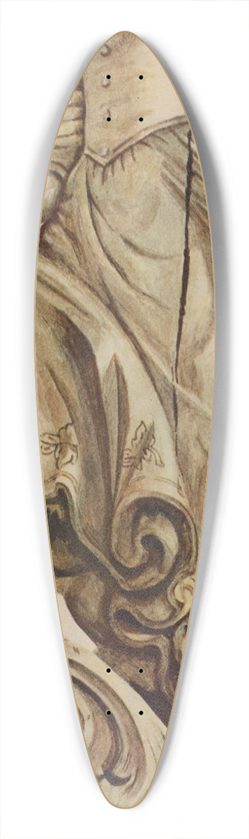 American 20th Century - Figurehead 39.3 inch art pintail longboard deck