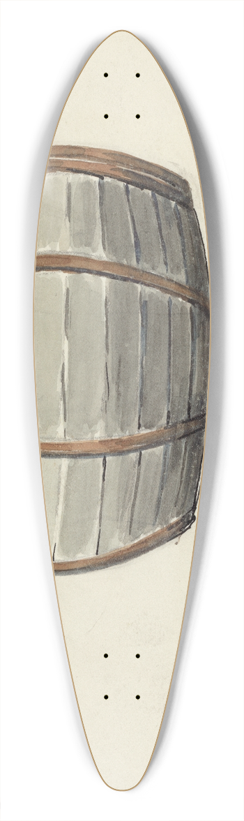American 20th Century - Oval Water Cask 39.3 inch art pintail longboard deck