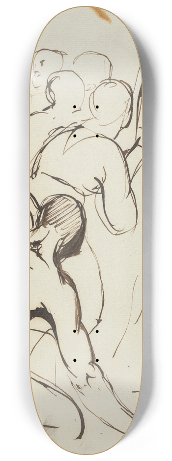 Benjamin Robert Haydon - Study of a Group of Figures, Kneeling and Standing 8.25 inch art skate deck