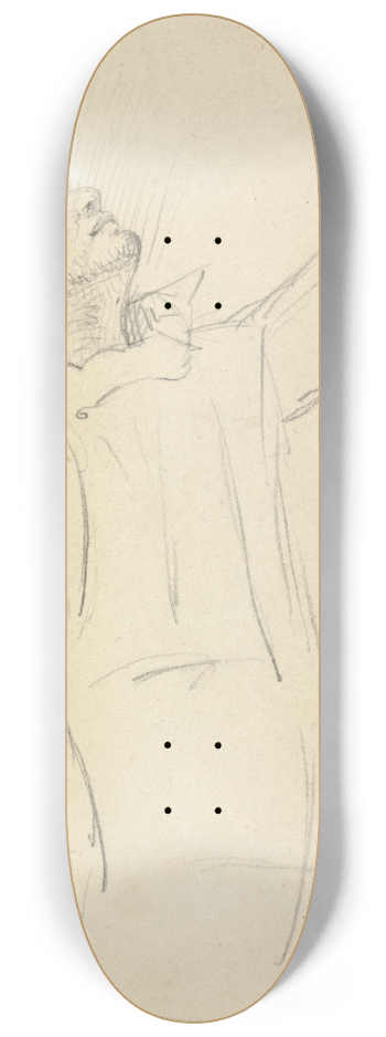 Benjamin Robert Haydon - Study of a Seated Man. 8.25 inch art skate deck