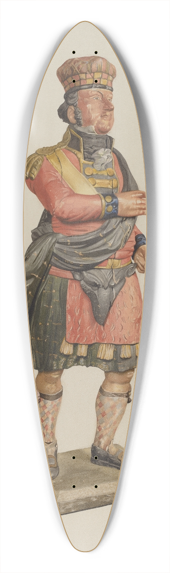 American 20th Century - Tradesmans Sign  Highlander 39.3 inch art pintail longboard deck