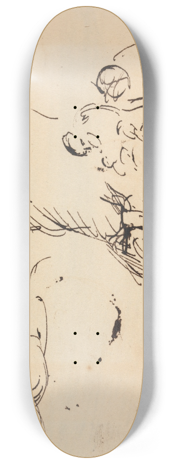 Benjamin Robert Haydon - Study of Figures Sitting Under a Tree 8.25 inch art skate deck