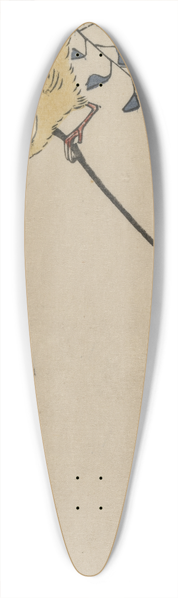 And Hiroshige - Canary and Wisteria 39.3 inch art pintail longboard deck