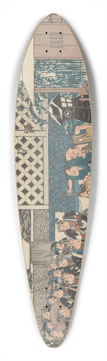 And Hiroshige - Challenging the Guards 39.3 inch art pintail longboard deck