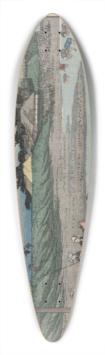 And Hiroshige - Gathering Shellfish at Low Tide at Susaki, from the series Famous Places in Edo 39.3 inch art pintail longboard deck