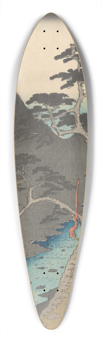 And Hiroshige - Hakone 39.3 inch art pintail longboard deck