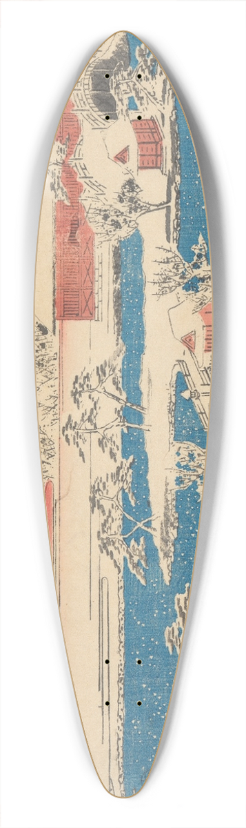 And Hiroshige - Kameido Temmaugu in Snow 39.3 inch art pintail longboard deck