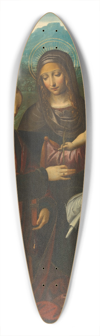 Andrea Bianchi - The Madonna and Child with Saint Catherine of Alexandria, in a landscape 39.3 inch art pintail longboard deck
