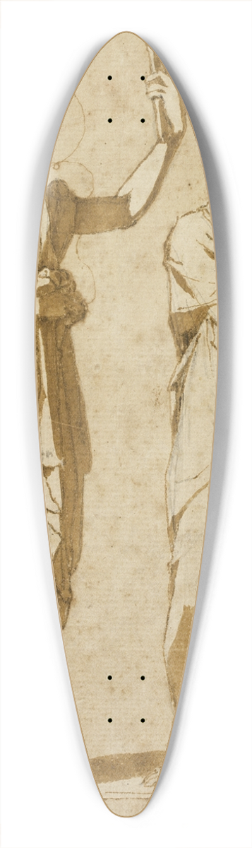 Andrea Boscoli - Two Standing Female Figures (Studies after Classical Statuary) 39.3 inch art pintail longboard deck