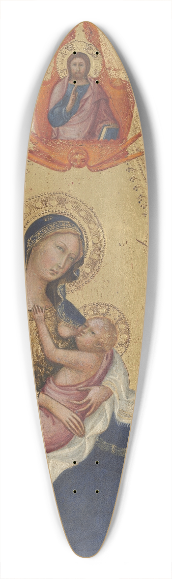 Andrea di Bartolo - Madonna of Humility, The Blessing Christ, Two Angels, and a Donor (obverse) 39.3 inch art pintail longboard deck