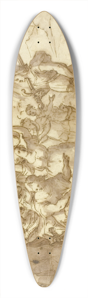 Andrea Passanini - Truimph of David Over Goliath 39.3 inch art pintail longboard deck