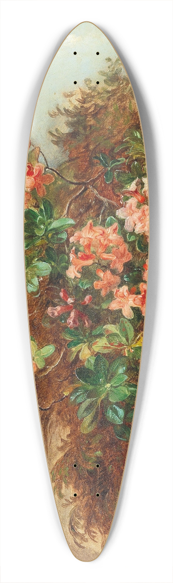 Andreas Lach - Alpine Rose on a Mountain Slope 39.3 inch art pintail longboard deck