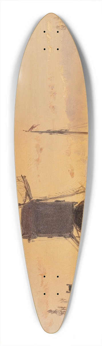 Andreas Schelfhout - Landscape with a mill 39.3 inch art pintail longboard deck