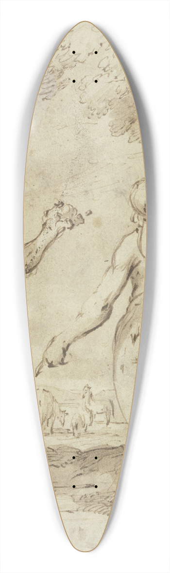 Andries Both - Adam and Eve in paradise 39.3 inch art pintail longboard deck