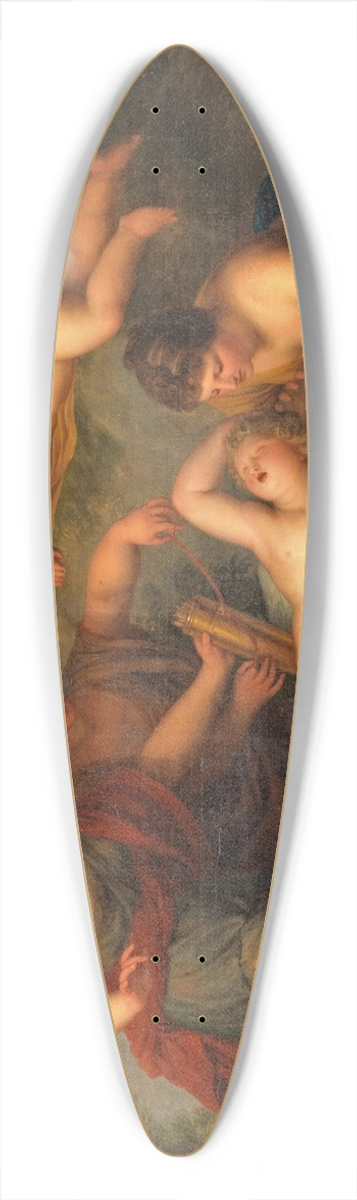 Andries Cornelis Lens - The disarming of Cupid 39.3 inch art pintail longboard deck
