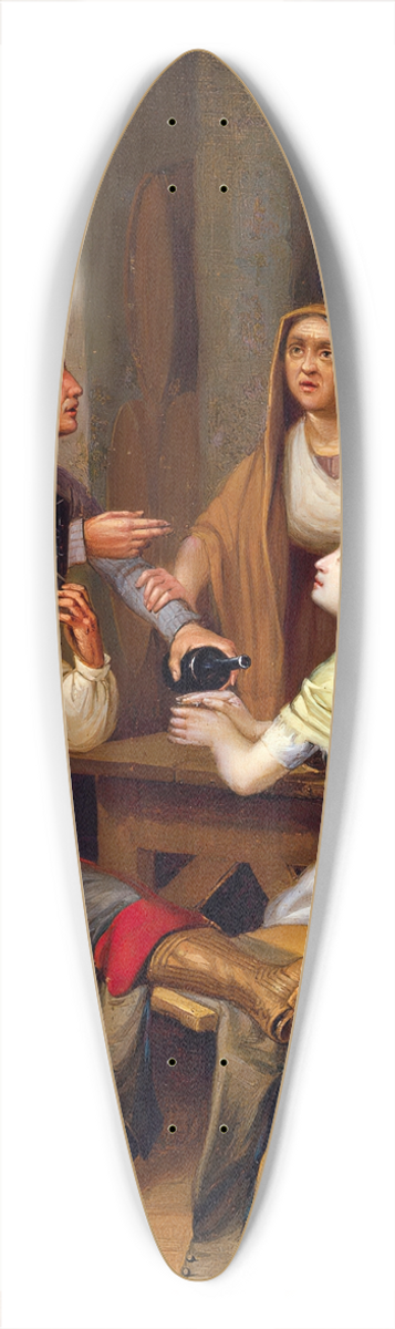 Angel Mara Cortellini Hernndez - No more Wine. Tavern Scene 39.3 inch art pintail longboard deck