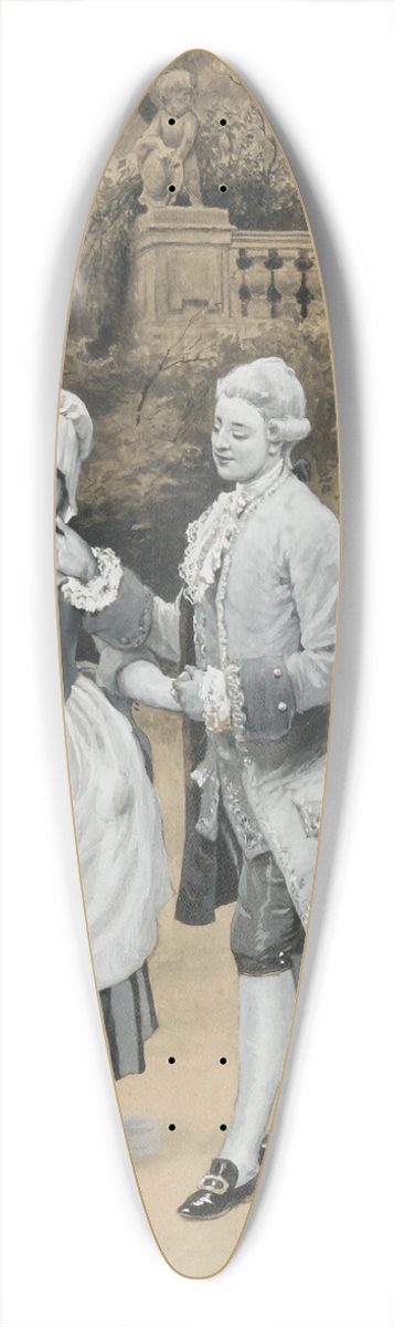 Angelo Trentin - Galantes Paar im Park 39.3 inch art pintail longboard deck