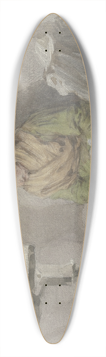 Angilbert Gbel - Old woman by lamplight 39.3 inch art pintail longboard deck