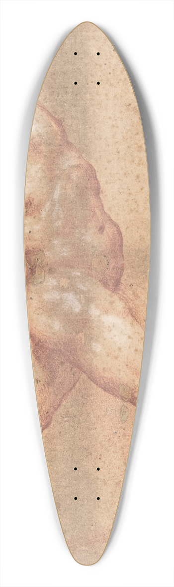 Aniello Falcone - Male Nude with Left Arm Upraised, and a Further Study of His Head 39.3 inch art pintail longboard deck