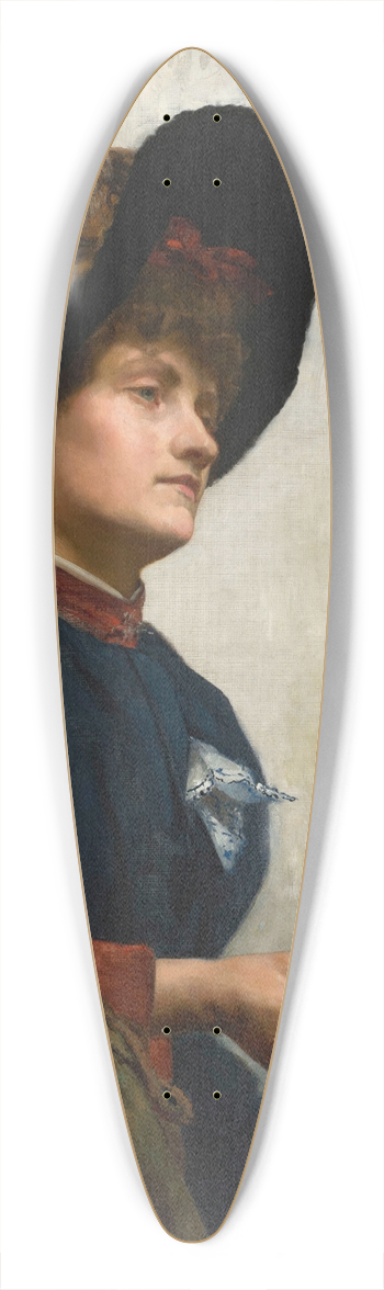 Anna Biliska-Bohdanowicz - Portrait of a lady with ppera glasses 39.3 inch art pintail longboard deck