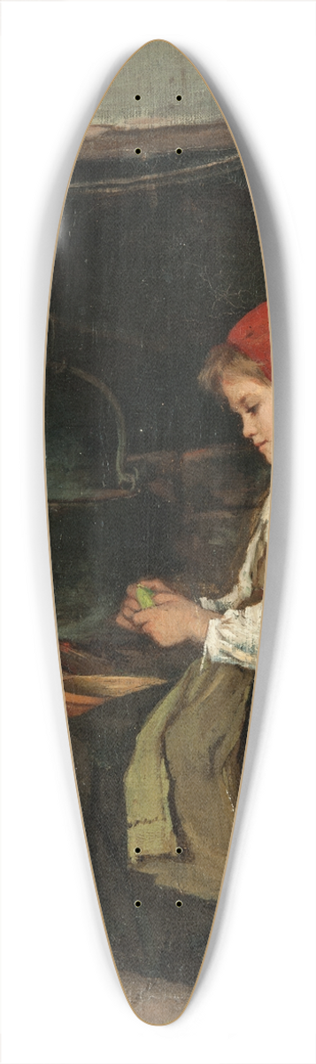Anna Nordgren - Girl Shelling Peas 39.3 inch art pintail longboard deck