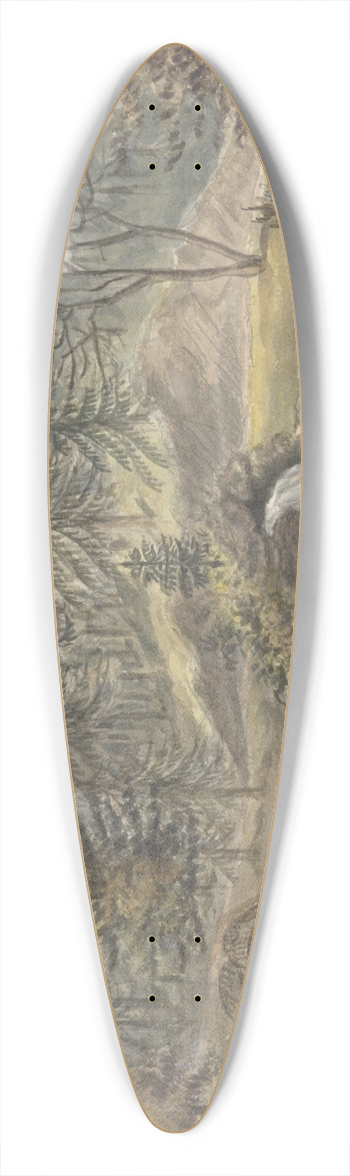 Anne Rushout - Pool and Falls, Thornery, Sezincote 39.3 inch art pintail longboard deck