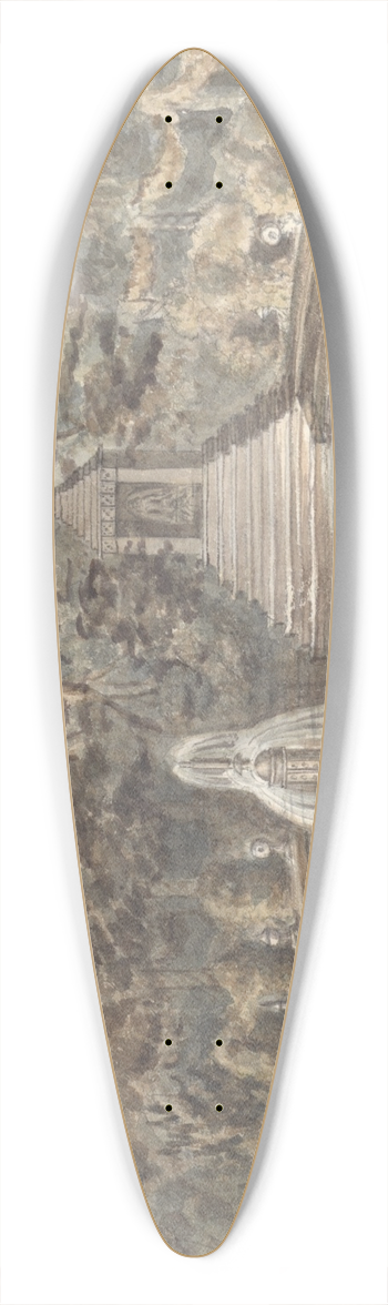 Anne Rushout - Temple Pool, Thornery, Sezincote 39.3 inch art pintail longboard deck