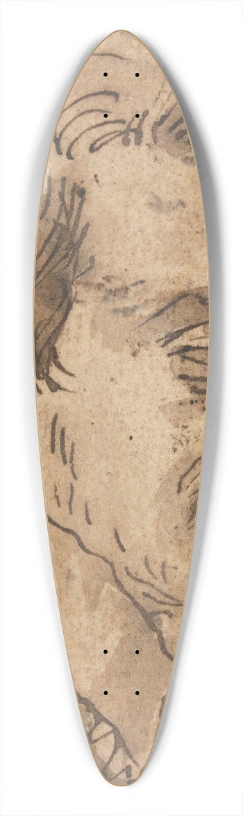 Annibale Carracci - Head of a Man 39.3 inch art pintail longboard deck