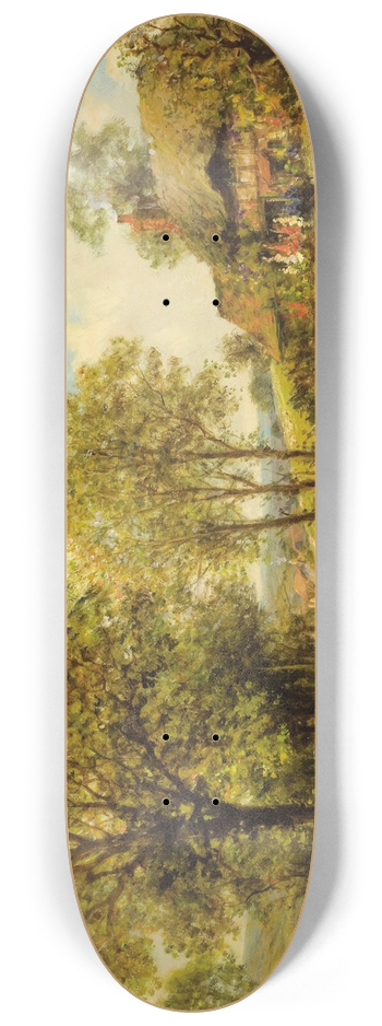 Benjamin Williams Leader - Spring Cottage with Shepherd and Flock 8.25 inch art skate deck