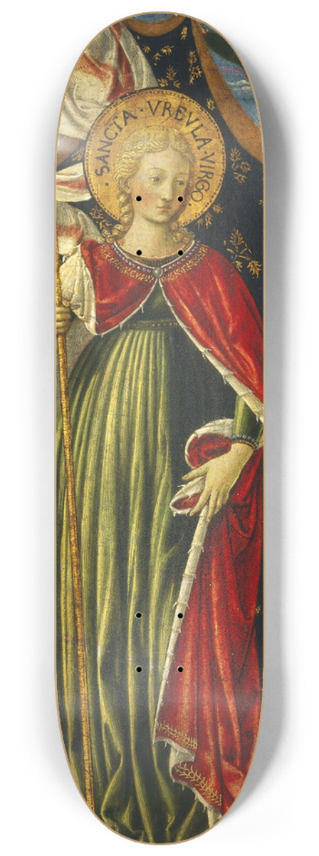 Benozzo Gozzoli - Saint Ursula with Two Angels and Donor 8.25 inch art skate deck