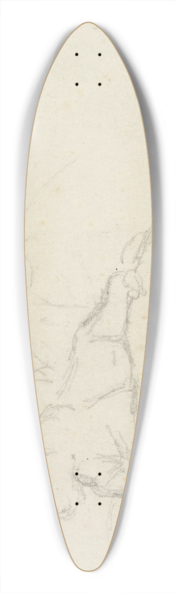 Antoine-Louis Barye - Lioness Lying near a Tree 39.3 inch art pintail longboard deck