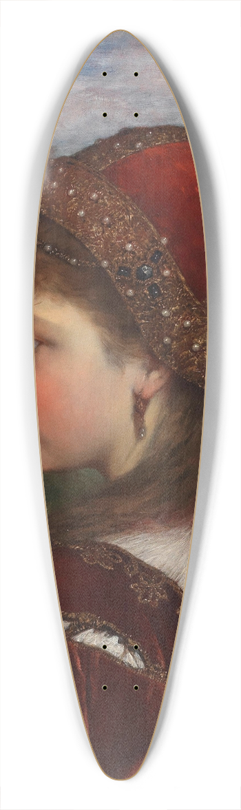 Anton Bertzik - A Girl in Profile with Carnations 39.3 inch art pintail longboard deck