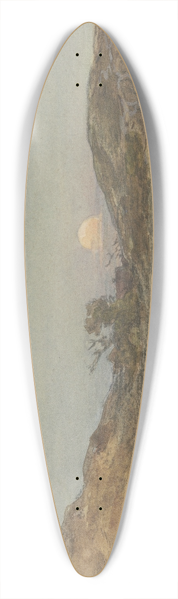 Anton Burger - Hohlweg mit Schafherde bei Sonnenuntergang 39.3 inch art pintail longboard deck