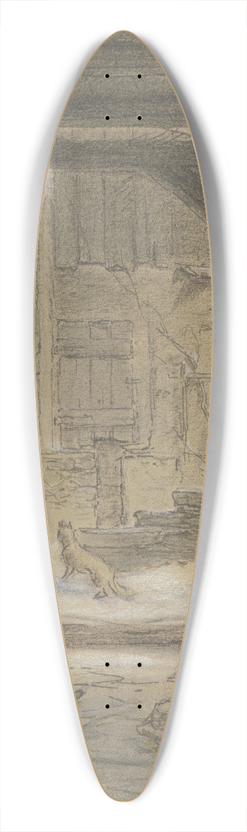 Anton Burger - Partie eines Bauernhofes im Winter 39.3 inch art pintail longboard deck