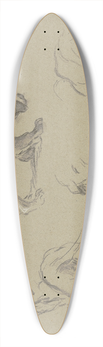 Anton Burger - Studienblatt; Sieben junge Dackel 39.3 inch art pintail longboard deck