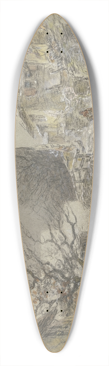 Anton Burger - Winteransicht von Falkenstein 39.3 inch art pintail longboard deck