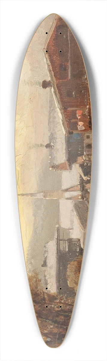 Anton Doll - View Of Hardt On Lake Constance 39.3 inch art pintail longboard deck
