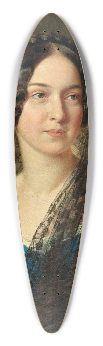 Anton Einsle - Portrait Of A Lady With Roses In Her Hair 39.3 inch art pintail longboard deck