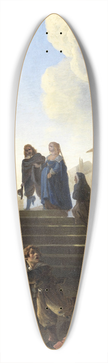 Anton Goubau - Peasants Before Church Steps 39.3 inch art pintail longboard deck