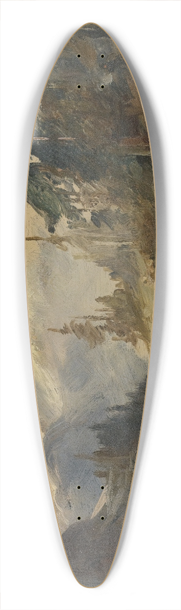 Anton Heilmann - Mountain Landscape With Chamois Deer 39.3 inch art pintail longboard deck