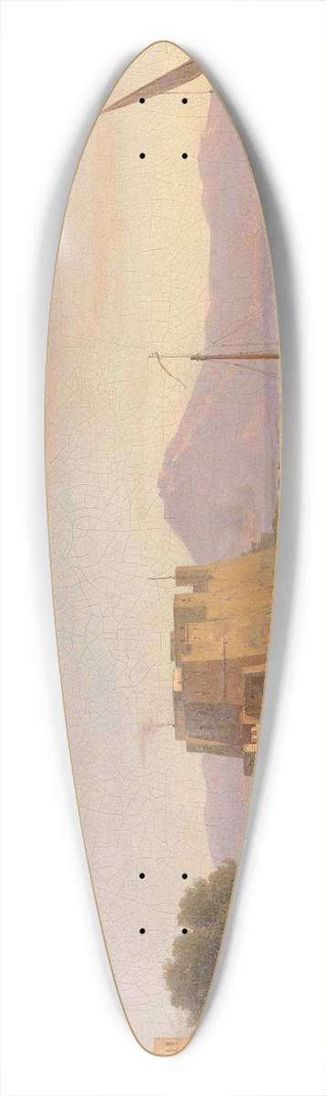 Antonie Sminck Pitloo - Fishermen Castel dell Ovo, Naples 39.3 inch art pintail longboard deck
