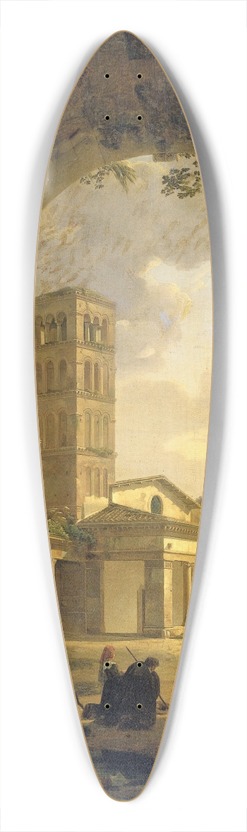 Antonie Sminck Pitloo - San Giorgio in Velabro in Rome 39.3 inch art pintail longboard deck