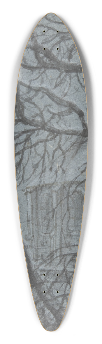 Antonie Waterloo - Apse of a Church Seen Through the Snowy Branches of a Tree 39.3 inch art pintail longboard deck