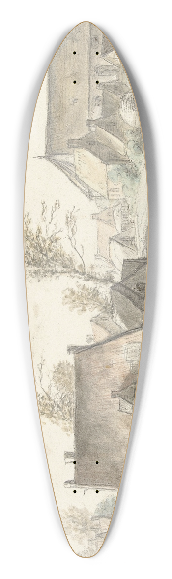 Antonie Waterloo - Gezicht op het dorp Soest 39.3 inch art pintail longboard deck